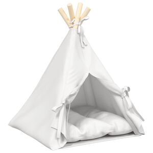 vidaXL Husdjurs-t&auml;lt med kudde Vit 40 x 40 x 50 cm Polyester