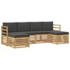 vidaXL Utomhussoffset 6 st Vit och antracit Polyester