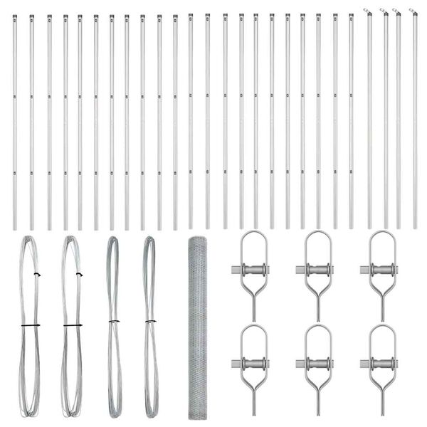 vidaXL St&auml;ngselstolpe Silver 50 x 1,5 m (13 mm n&auml;t) St&aring;l