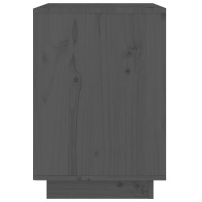 vidaXL Sängbord grå 40x35x50 cm massiv furu