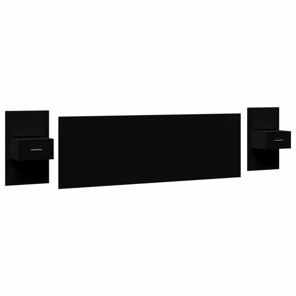 vidaXL S&auml;nggavel med l&aring;dor svart 240 cm konstruerat tr&auml;