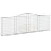vidaXL Gabioner bågformade 7 st 400x30x120/140 cm galvaniserat järn