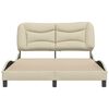 vidaXL Bed Frame without Mattress "Hvar" Cream 140x190 cm Fabric