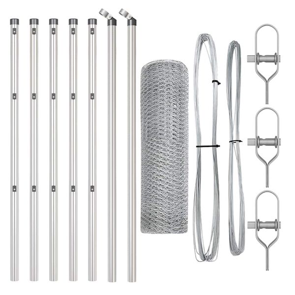 vidaXL St&auml;ngselstolpe Silver 10 x 0,6 m (13 mm n&auml;t) St&aring;l