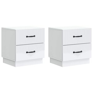 vidaXL Nattduksbord 2 pcs Vit 43 x 34,5 x 44,5 cm Konstruerat tr&auml;