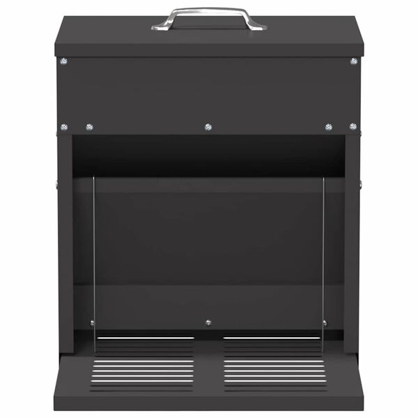 vidaXL Kyckling Trampmatare Svart 33 x 42 x 40 cm Kallvalsat St&aring;l