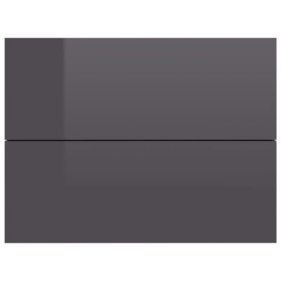 vidaXL Sängbord grå högglans 40x30x30 cm spånskiva
