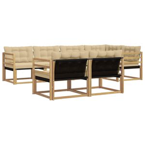 vidaXL Utomhussoffset 7 st Vit och Beige