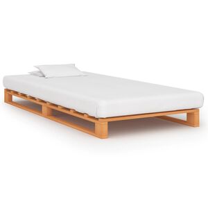vidaXL Palls&auml;ng utan madrass brun 90x200 cm massiv furu
