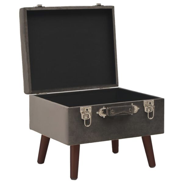 vidaXL F&ouml;rvaringspall gr&aring; 40 cm sammet