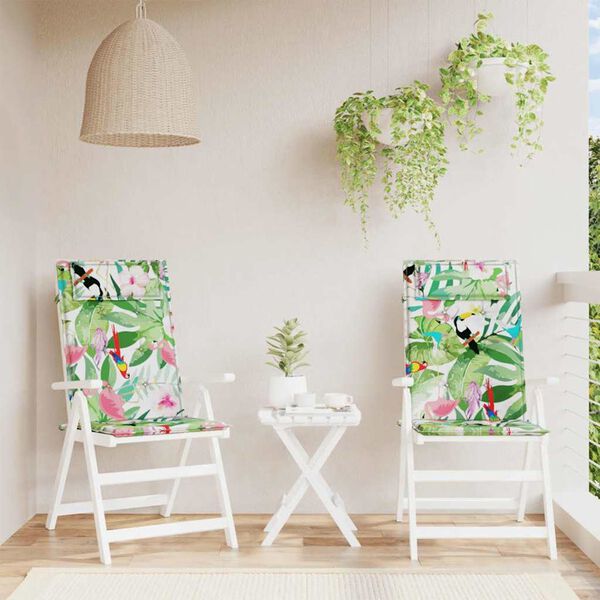 vidaXL Stolsdynor för stolar med hög rygg 2 st flerfärgad oxfordtyg