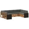 vidaXL Sektionsoffgrupp 9 pcs Naturlig och Antracit Polyester