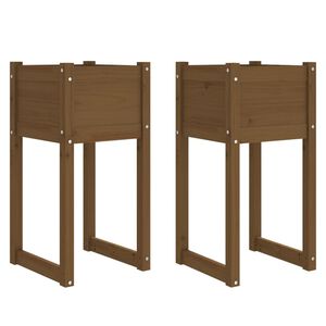vidaXL Odlingsl&aring;dor 2 st honungsbrun 40x40x81 cm massiv furu