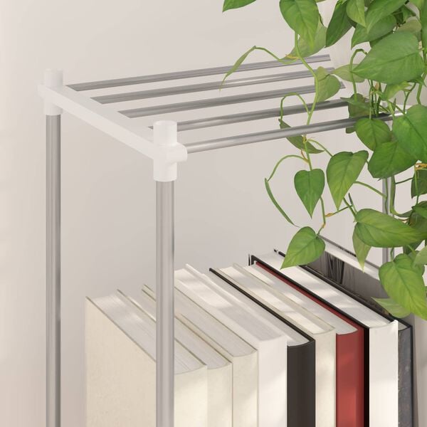 vidaXL Tubular Shelf med lagring Vit 43 x 27 x 90 cm Aluminium