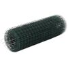 vidaXL H&ouml;nsn&auml;t st&aring;l med PVC-bel&auml;ggning 25x0,5 m gr&ouml;n