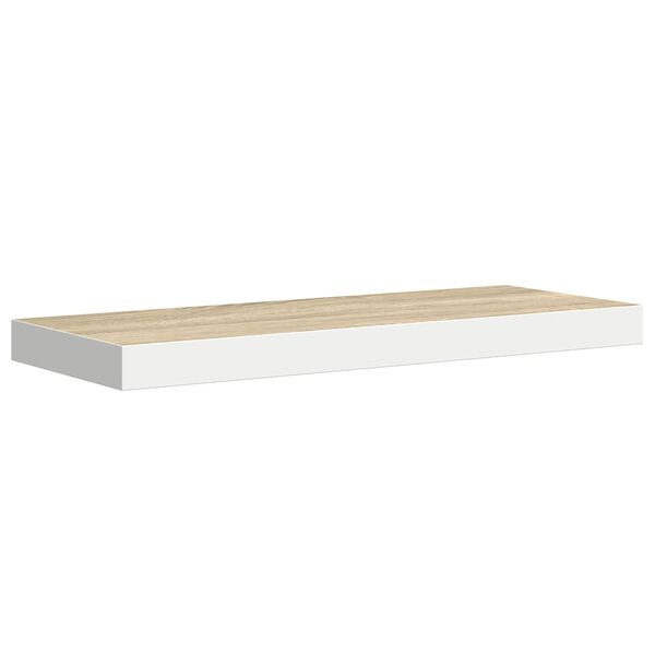 vidaXL Sv&auml;vande v&auml;gghylla ek och vit 60x23,5x3,8 cm MDF