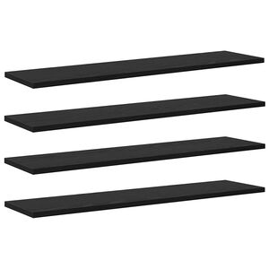 vidaXL Bokhylla Br&auml;da 4 pcs Svart 80 x 20 x 1,5 cm Konstruerat tr&auml;