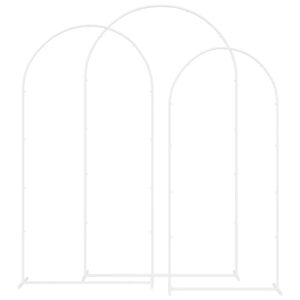 vidaXL Br&ouml;llopsb&aring;ge 3 st Vit 120 x 40 x 217 cm St&aring;l