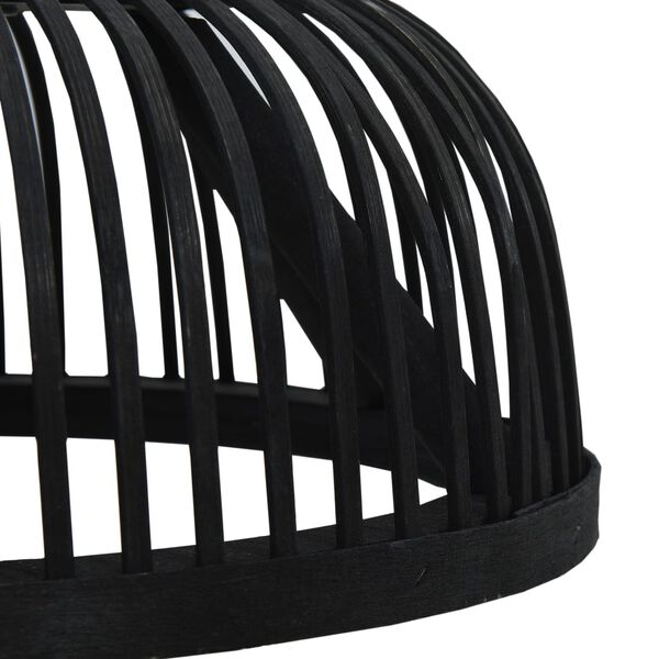 vidaXL Taklampa svart bambu 40 W 30x12 cm halvglob E27