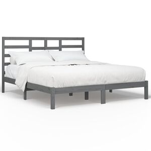 vidaXL S&auml;ngram gr&aring; massivt tr&auml; 200x200 cm