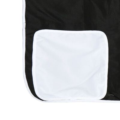 vidaXL Loftsäng med gardiner vit&svart 90x190 cm massiv furu