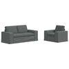 vidaXL Soffa 2 pcs M&ouml;rkgr&aring; 182 x 80 x 82 cm tyg