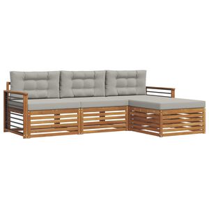 vidaXL Utomhussoffset Naturlig och Ljus Gr&aring; 249,5 x 162,5 x 73 cm