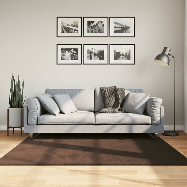 vidaXL Omr&aring;desmattor Fyrkantig HUARTE Brun 160 x 160 cm Polyester