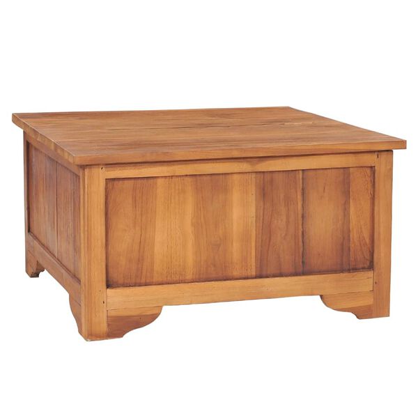 vidaXL Soffbord med &ouml;ppningsbar bordsskiva 65x64x35 cm massiv teak