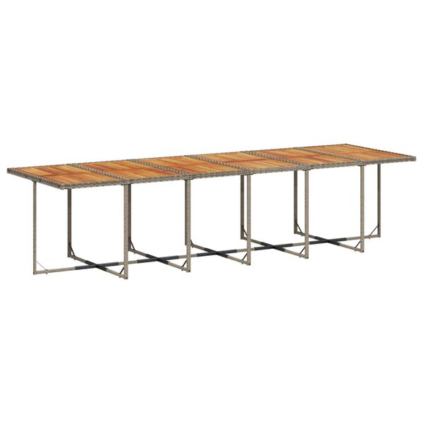 vidaXL Matgrupp f&ouml;r tr&auml;dg&aring;rden med dynor 17 delar gr&aring; konstrotting