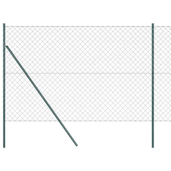 vidaXL St&auml;ngselstolpe Gr&ouml;n 10 x 1,6 m (60 x 60 mm n&auml;t) St&aring;l och PVC