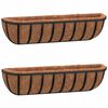 vidaXL Bloml&aring;dor 2 st med kokosfibrer svart 61x19x16 cm st&aring;l