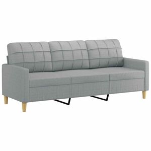 vidaXL 3-sitssoffa ljusgr&aring; 180 cm tyg