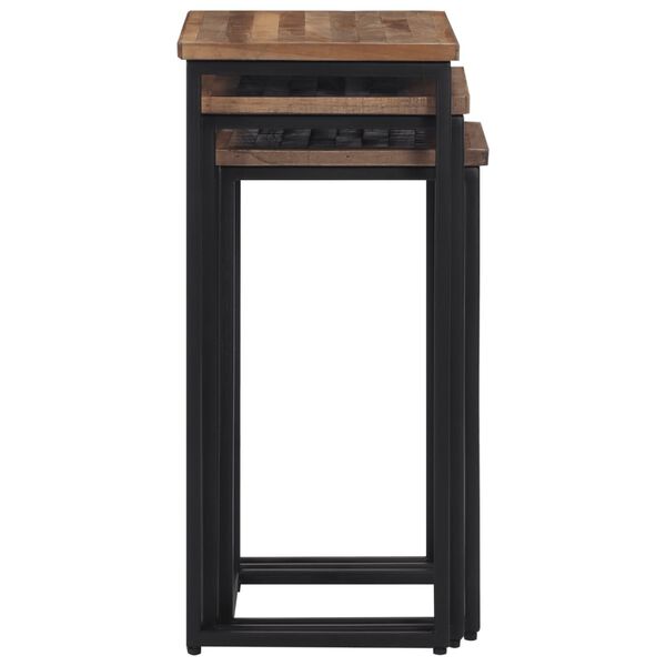 vidaXL Satsbord 3 delar massiv teak