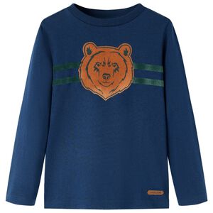 vidaXL T-shirt med l&aring;nga &auml;rmar f&ouml;r barn marinbl&aring; 92