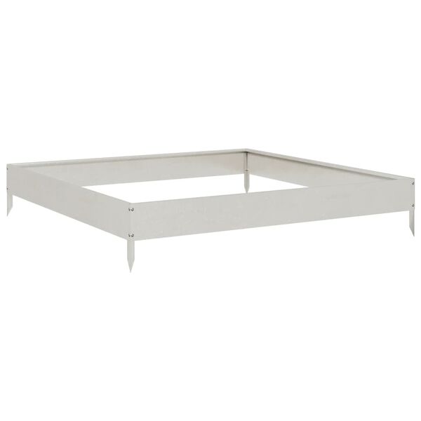 vidaXL Rabattkant upphöjd 100x100x18,5 cm rostfritt stål