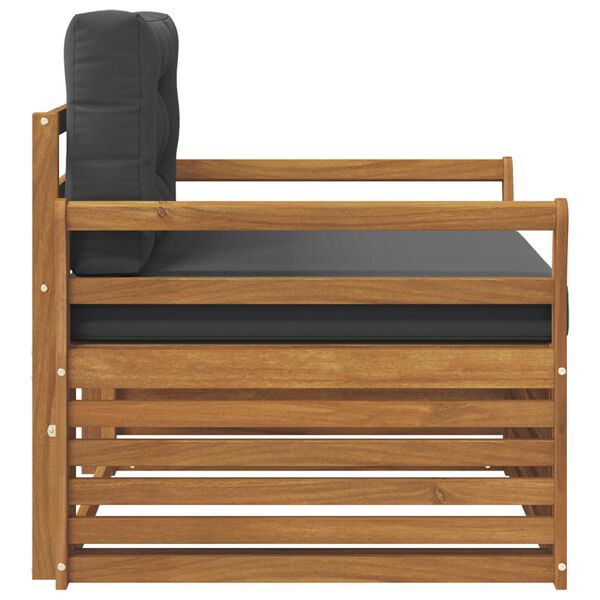 vidaXL Utomhussoffset Massivt akaciatr&auml; och polyester Naturf&auml;rg