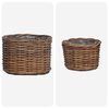 vidaXL Planteringskorg med lagring 2 pcs Brun Kubu Rattan
