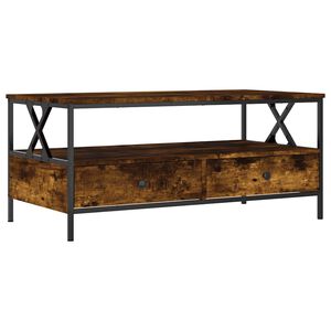 vidaXL Soffbord r&ouml;kf&auml;rgad ek 100x51x45 cm konstruerat tr&auml;