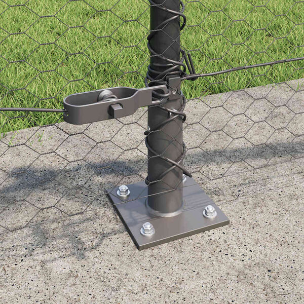 vidaXL St&auml;ngselstolpe Gr&aring; 100 x 0,4 m (25 mm n&auml;t) St&aring;l och PVC