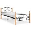 vidaXL S&auml;ngram utan madrass svart metall 90x200 cm