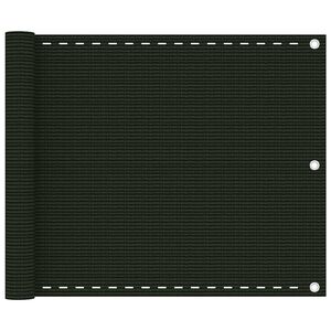 vidaXL Balkongsk&auml;rm m&ouml;rkgr&ouml;n 75x300 cm HDPE