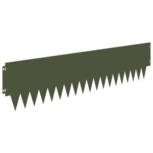 vidaXL Kant f&ouml;r gr&auml;smatta 10 st 103 x 25 cm metall Olivgr&ouml;n