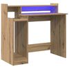 vidaXL Skrivbord med hylla Artisan Ek 97 x 45 x 90 cm Konstruerat tr&auml;