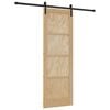 vidaXL Skjutd&ouml;rr 73,5 x 211 cm Massiv furu Naturlig och svart