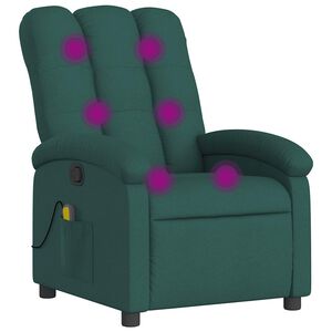 vidaXL Massagef&aring;t&ouml;lj m&ouml;rkgr&ouml;n tyg