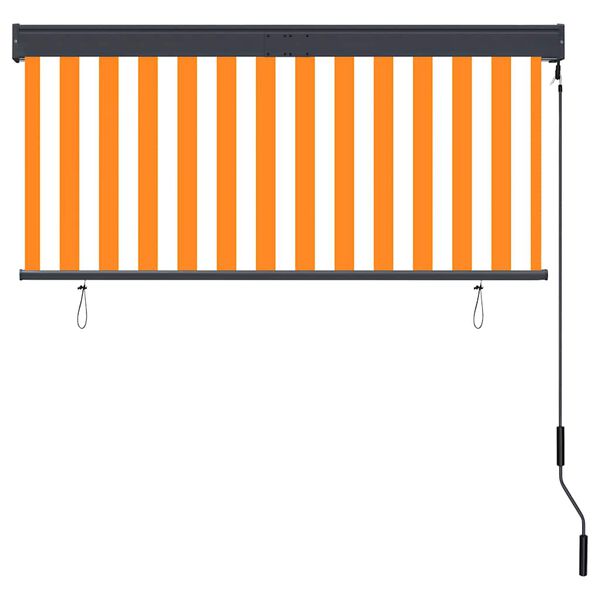 vidaXL Rullgardin utomhus 140x250 cm vit och orange