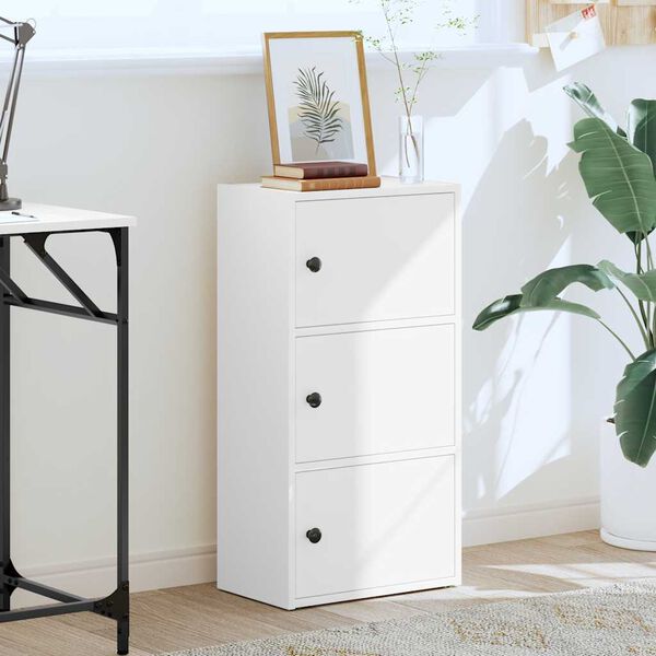 vidaXL Bokhylla vit 40x24x77 cm konstruerat tr&auml;