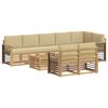 vidaXL Utomhussoffset 9 pcs Vit och Beige 59 x 59 x 37 cm Polyester