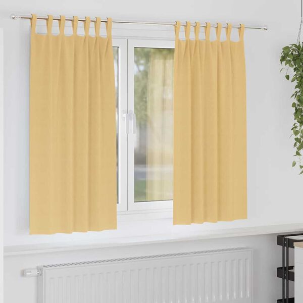 vidaXL M&ouml;rkl&auml;ggningsgardiner med Ringar 2 pcs Beige 175 x 140 cm